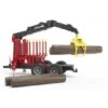 Bruder 2252 Boomstamaanhanger Met Grijper En 4 Boomstammen -Spelspul Winkel bruder boomstamaanhanger met grijper en 4 boomstammen 1