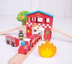BigJigs BJT037 Fire&Rescue Train Set 9 BigJigs BJT037 Fire&Rescue Train Set -Spelspul Winkel houten treinset bigjigs bjt037 fire rescue train set 39dlg