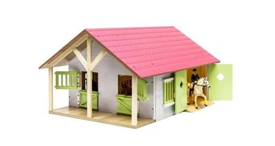Kidsglobe Paardenstal Met 2 Boxen En Berging Rose/Wit 6 Kidsglobe Paardenstal Met 2 Boxen En Berging Rose/Wit - Afbeelding 4