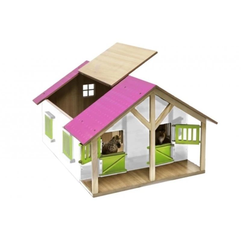 Kidsglobe Paardenstal Met 2 Boxen En Berging Rose/Wit 5 Kidsglobe Paardenstal Met 2 Boxen En Berging Rose/Wit - Afbeelding 3